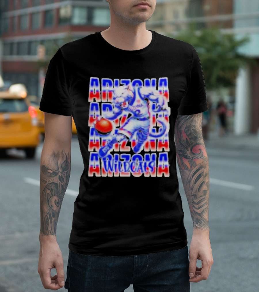 Arizona Wildcats Basketball with Bold Graphic Player T-Shirt