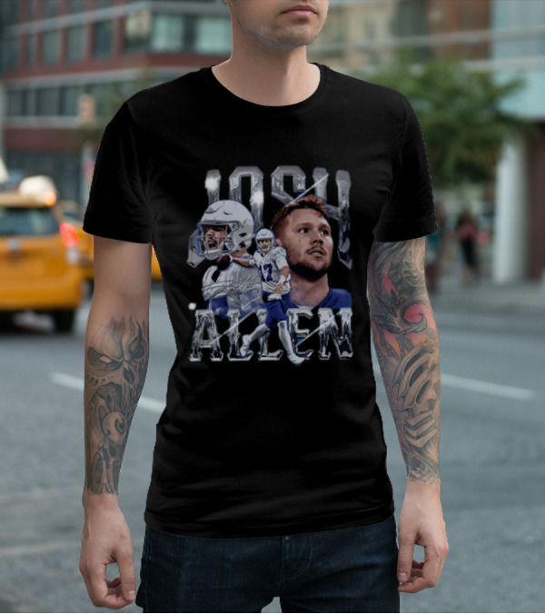 Josh Allen Action Portrait Buffalo Bills Quarterback T-Shirt