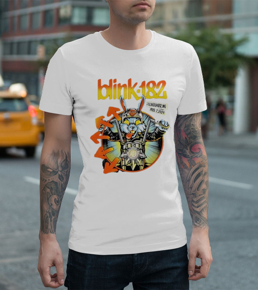 Blink-182 Concert Rabbit Milwaukee WI August 7 T-Shirt
