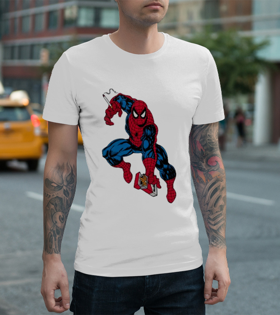 Spider-Man The Amazing Smokerman Cigarette Package Swing T-Shirt