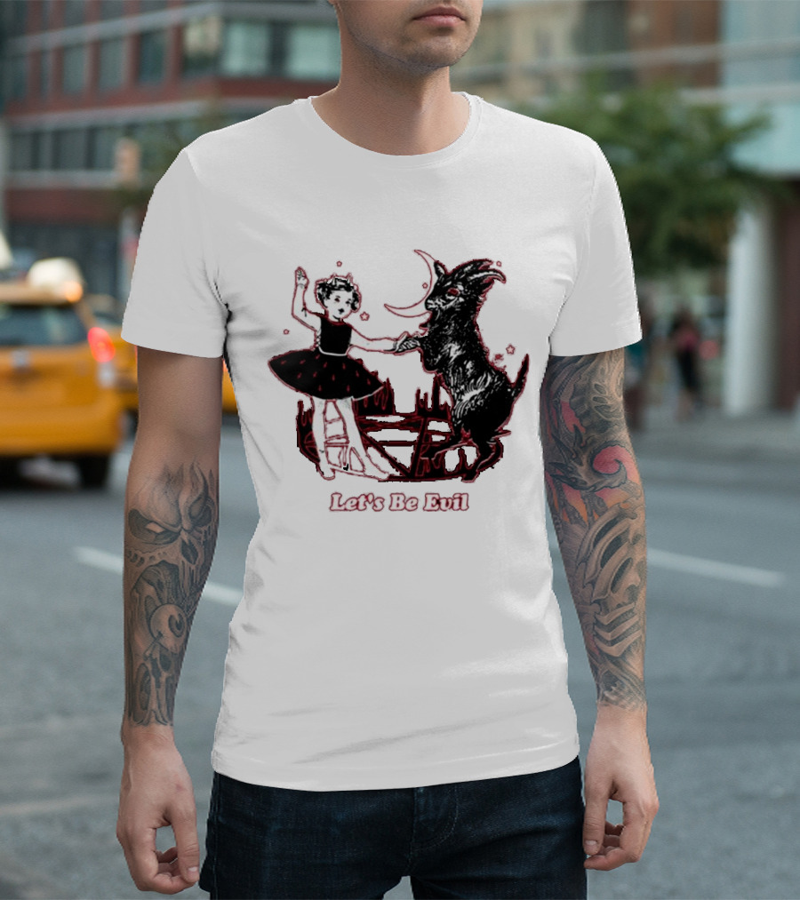 Teenhearts Let's Be Evil with Pentagram Dancing Girl and Goat T-Shirt