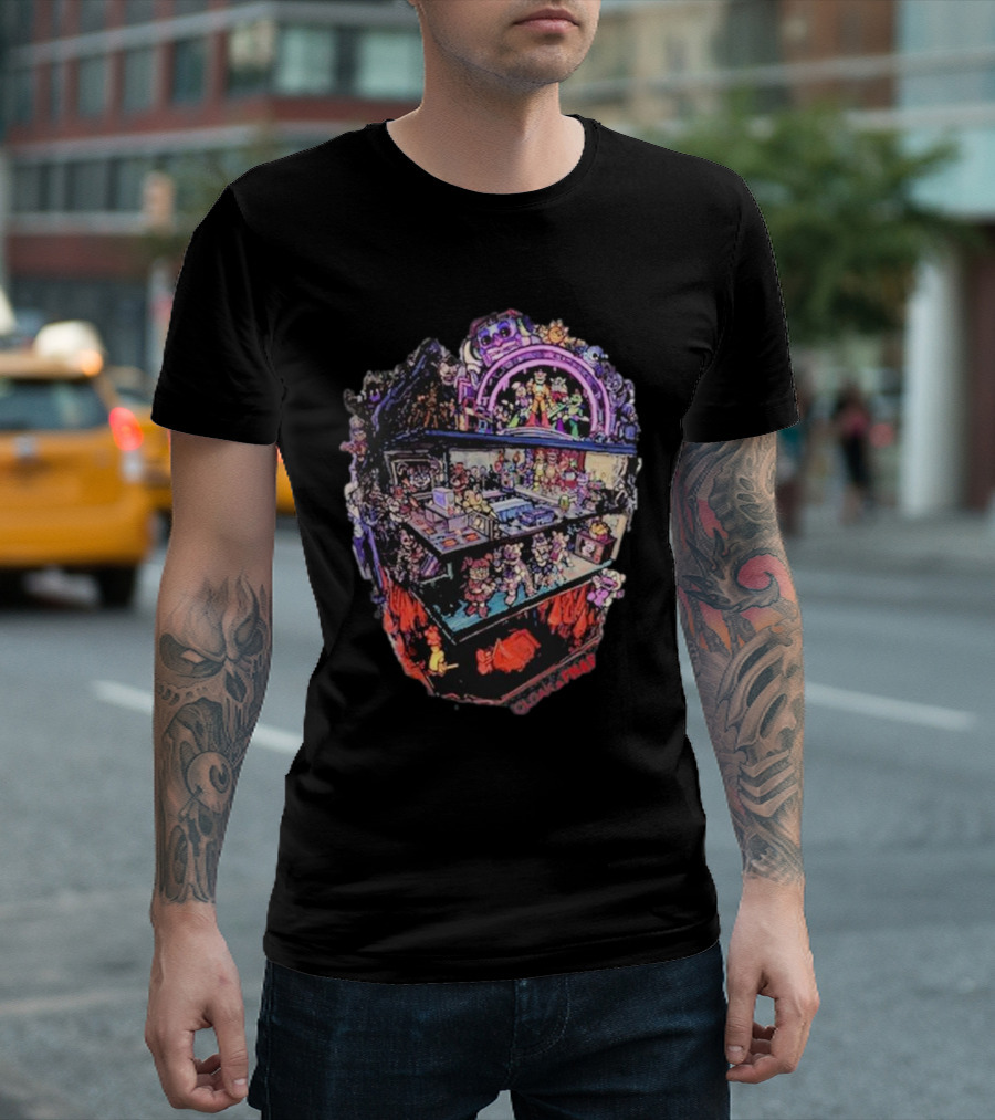 Walkapedia Ultrashield Race Products Colorful Cartoon Characters Scene T-Shirt