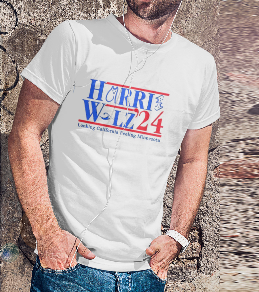 HARRI WALZ '24 Looking California Feeling Minnesota T-Shirt
