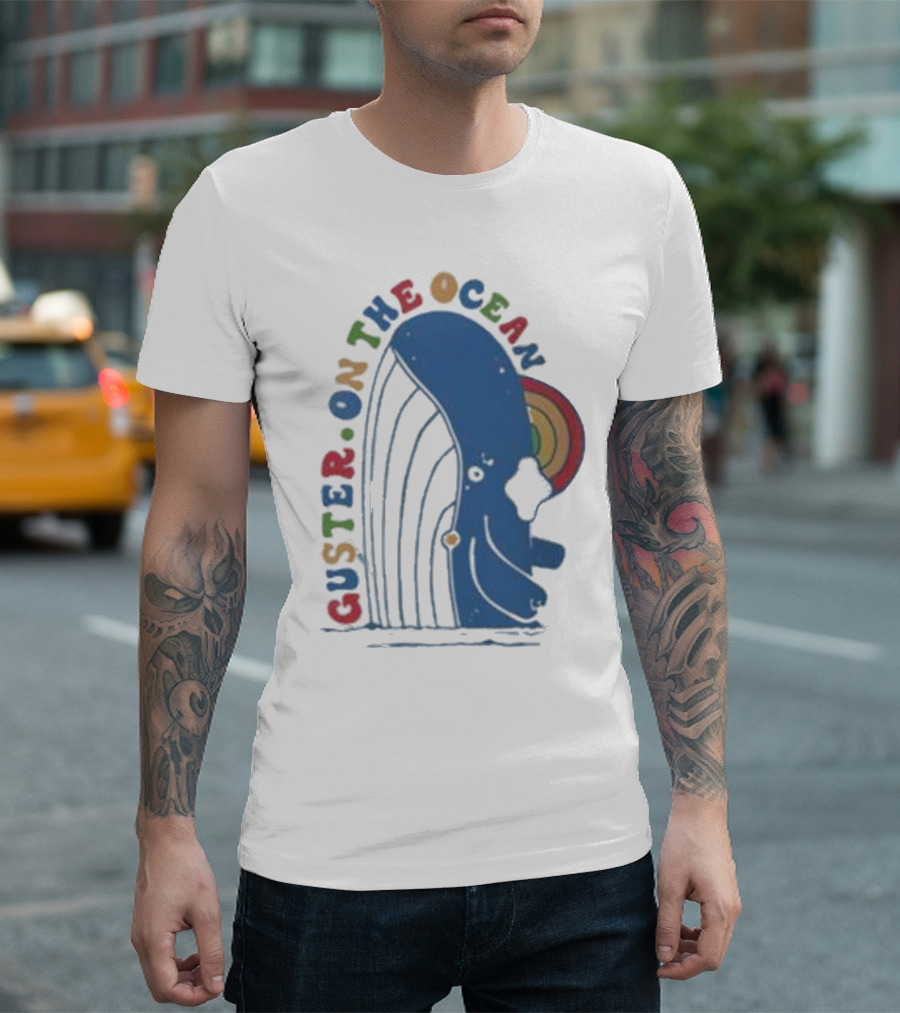 Guster On The Ocean Whale Rainbow T-Shirt