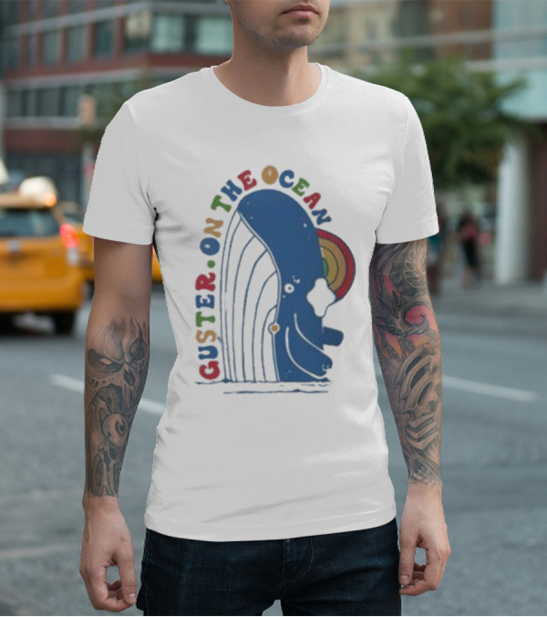Guster On The Ocean Whale Rainbow T-Shirt