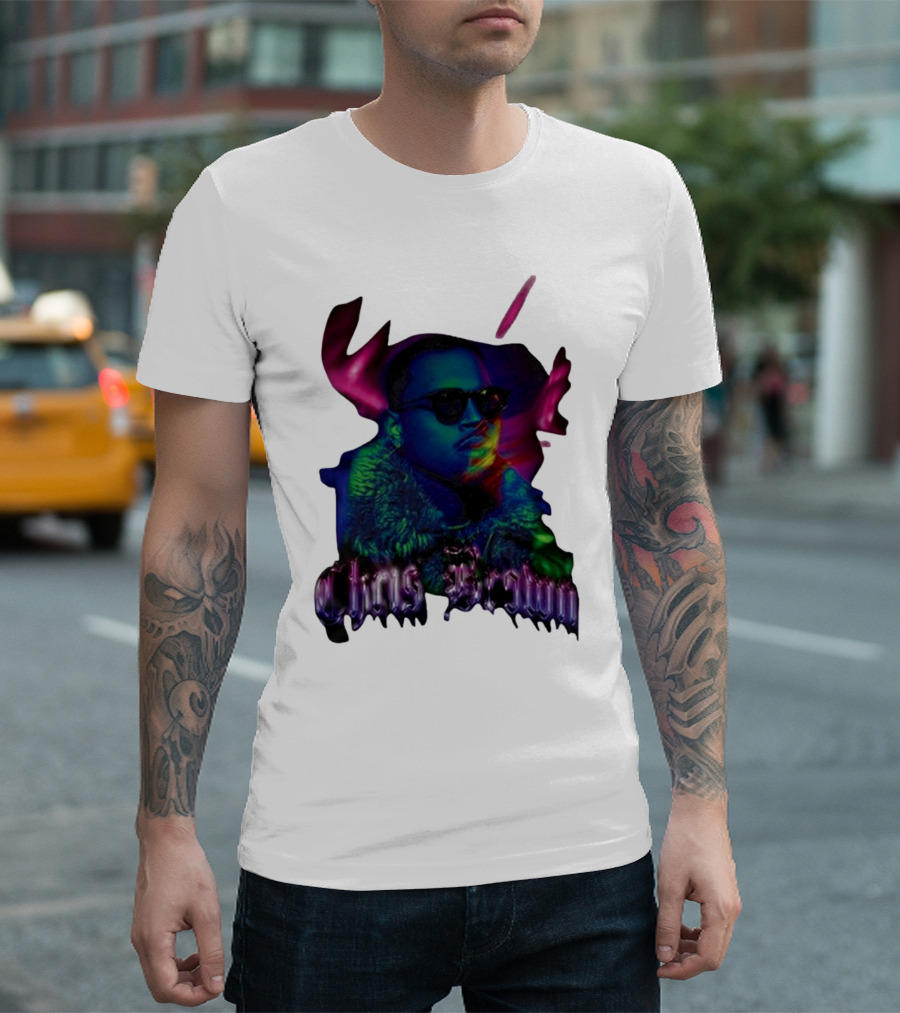 Chris Brown Northern Light Neon Style Fashion Trend T-Shirt