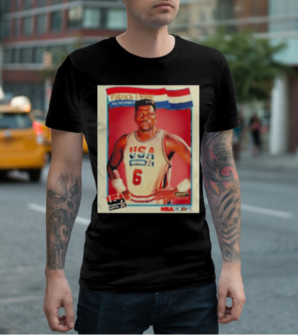 Patrick Ewing USA Basketball Dream Team 1992 NBA Hoops USA Olympic Team नंबर 6 T-Shirt