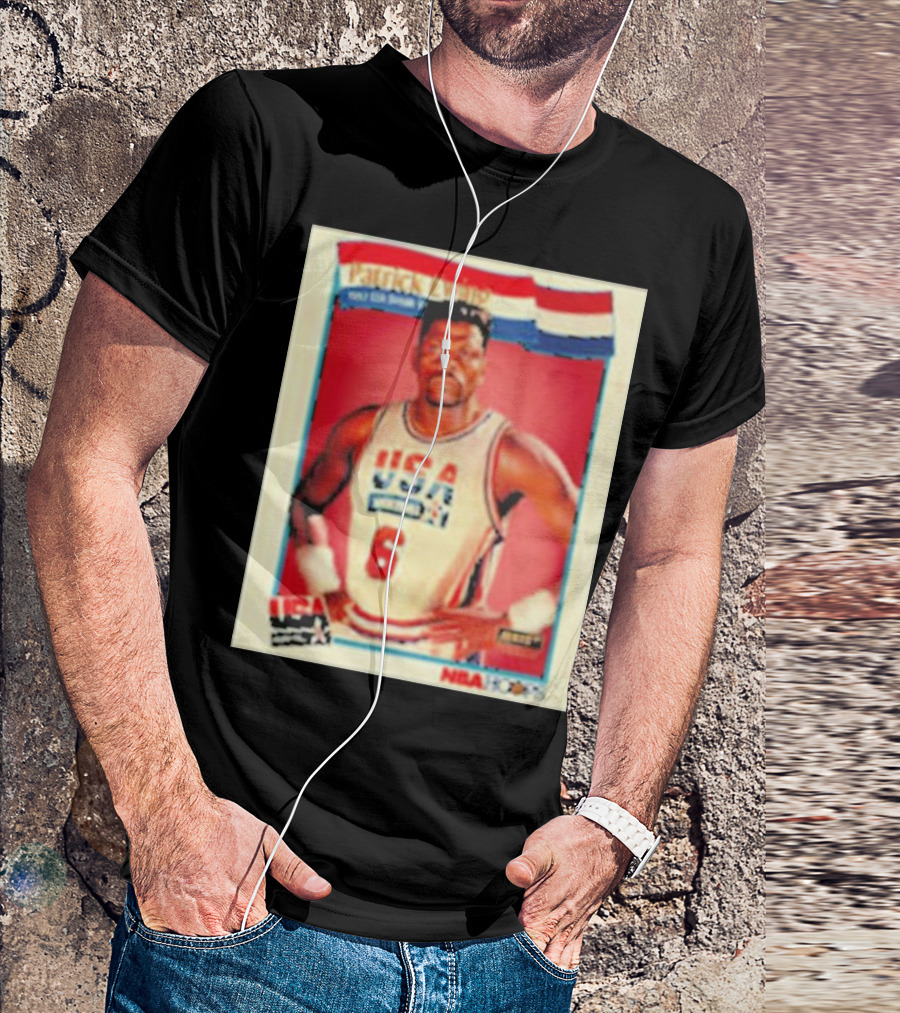 Patrick Ewing USA Basketball Dream Team 1992 NBA Hoops USA Olympic Team नंबर 6 T-Shirt