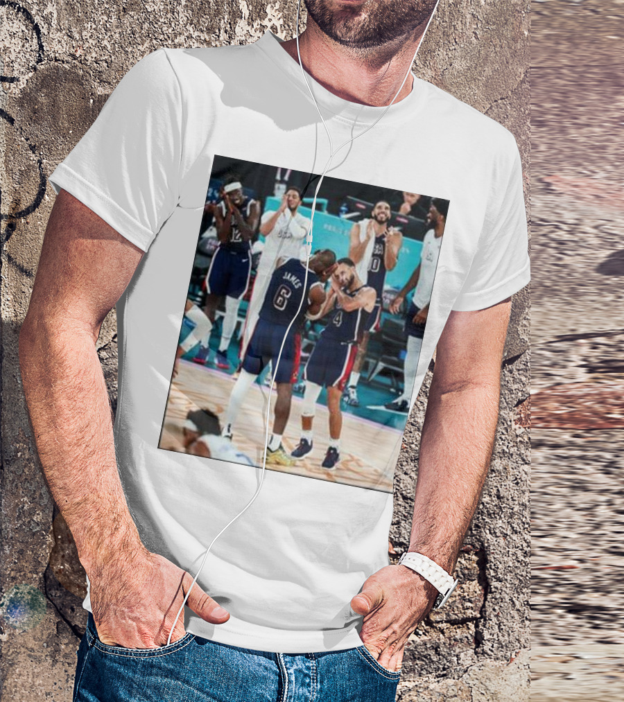 Steph Curry Lebron James Team USA Celebration Olympics Paris T-Shirt
