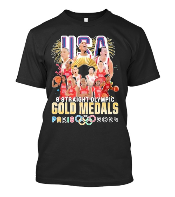 USA Basketball Women Team 8 Straight Olympic Gold Medals Paris T-Shirt