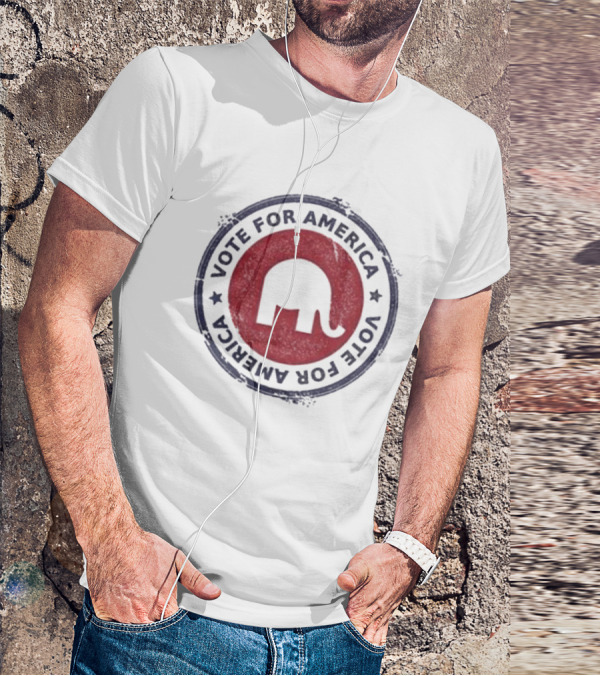Vote For America Elephant Symbol Double-Circle T-Shirt