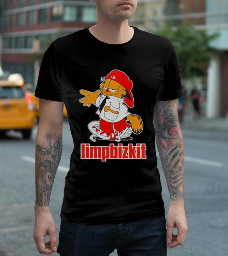 Limpbizkit Garfield Parody Red Outfit Cap And Sneakers T-Shirt