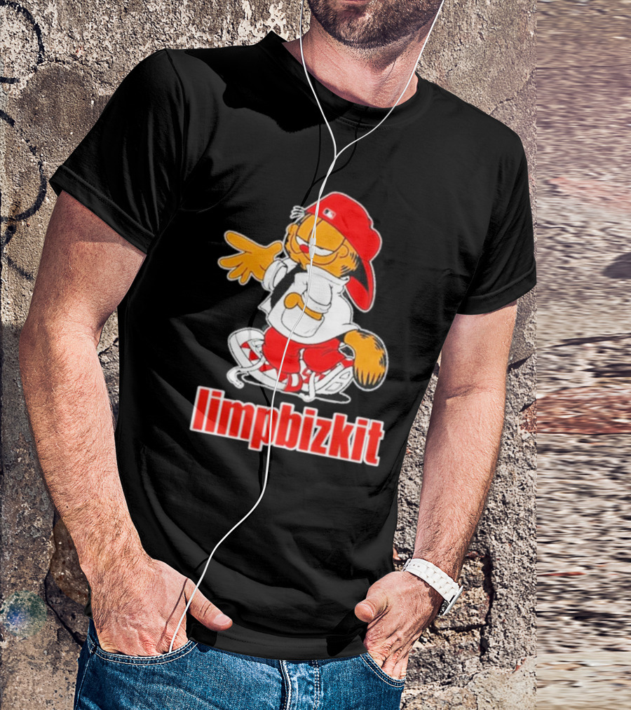 Limpbizkit Garfield Parody Red Outfit Cap And Sneakers T-Shirt