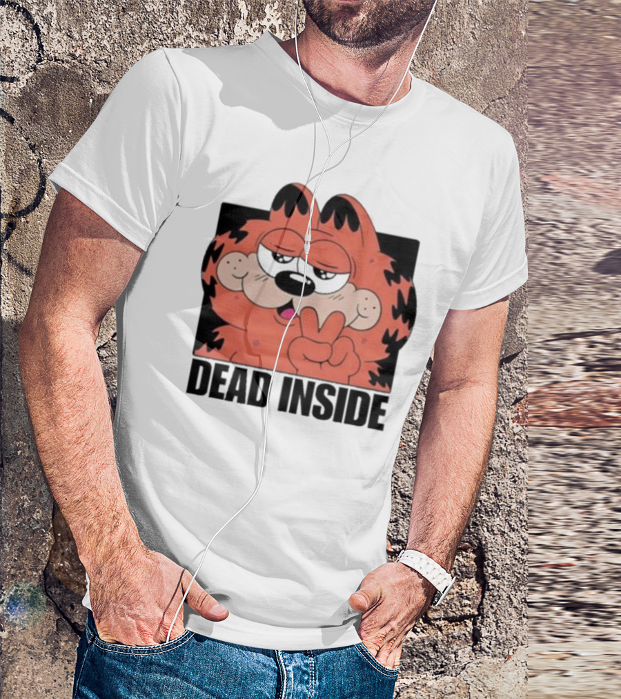 Garfield Dead Inside Peace Sign Sunglasses T-Shirt
