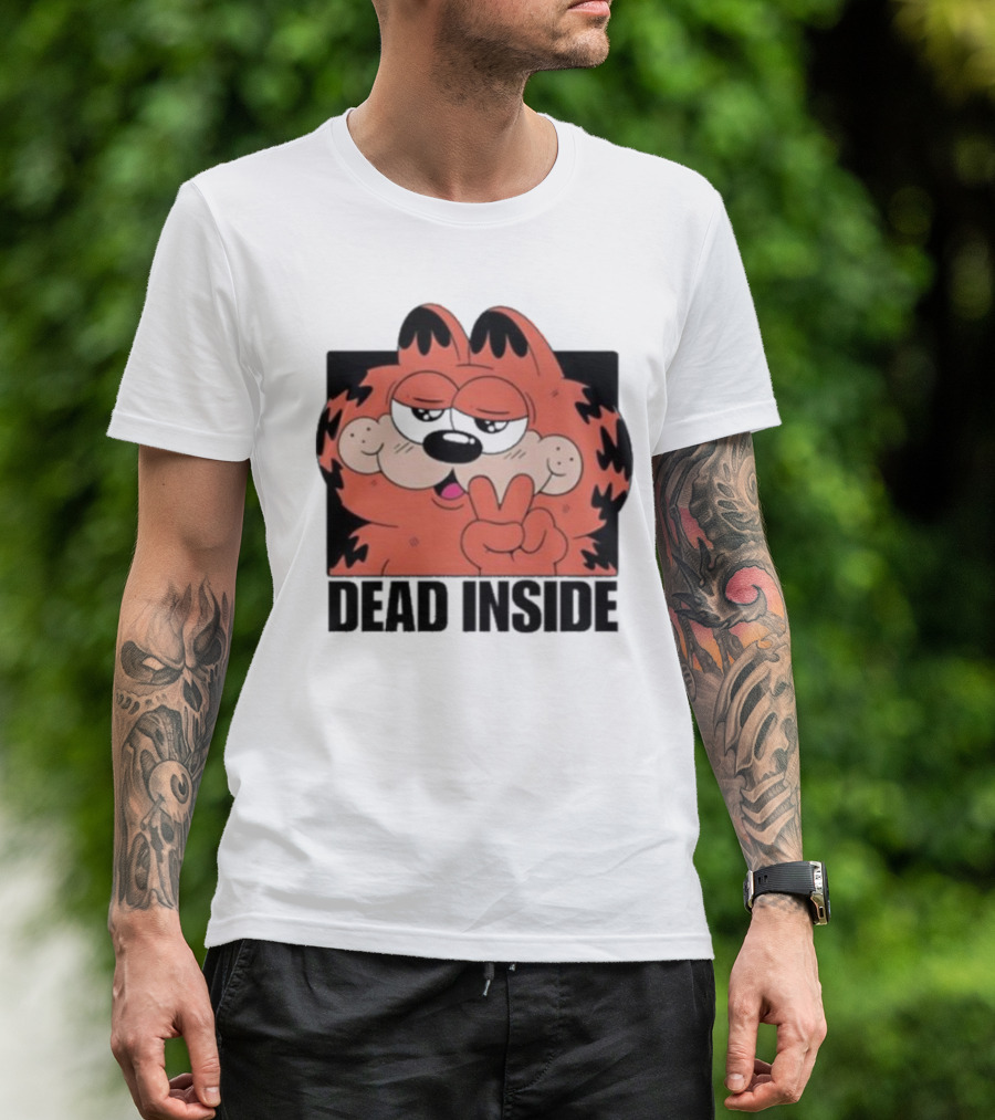 Garfield Dead Inside Peace Sign Sunglasses T-Shirt