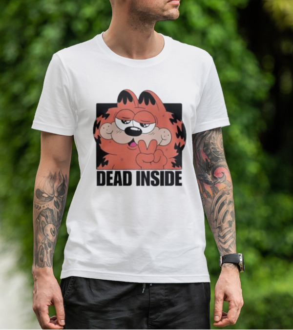 Garfield Dead Inside Peace Sign Sunglasses T-Shirt