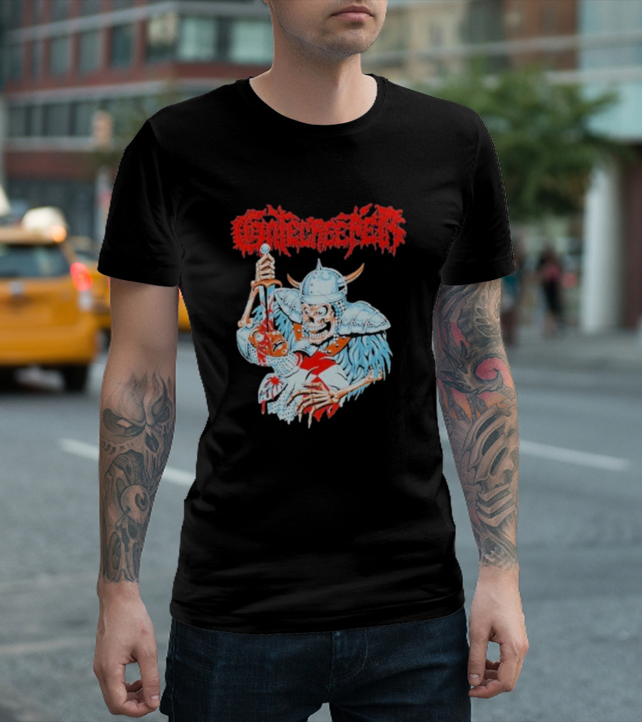 Gatecreeper Skeleton Warrior Stabbing T-Shirt