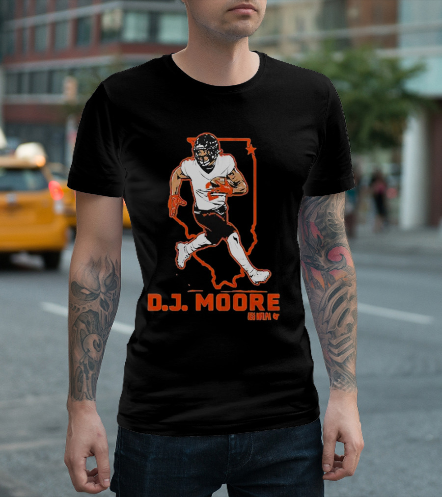 D.J. Moore Illinois Football NFPA Player Outline T-Shirt