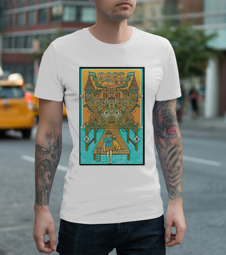 Dogs In A Pile August 5 And 6, 2024 The Great Divide Campground Newton NJ Colorful Abstract T-Shirt