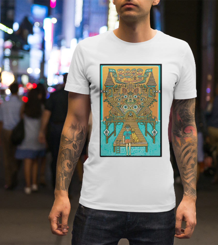 Dogs In A Pile August 5 And 6, 2024 The Great Divide Campground Newton NJ Colorful Abstract T-Shirt