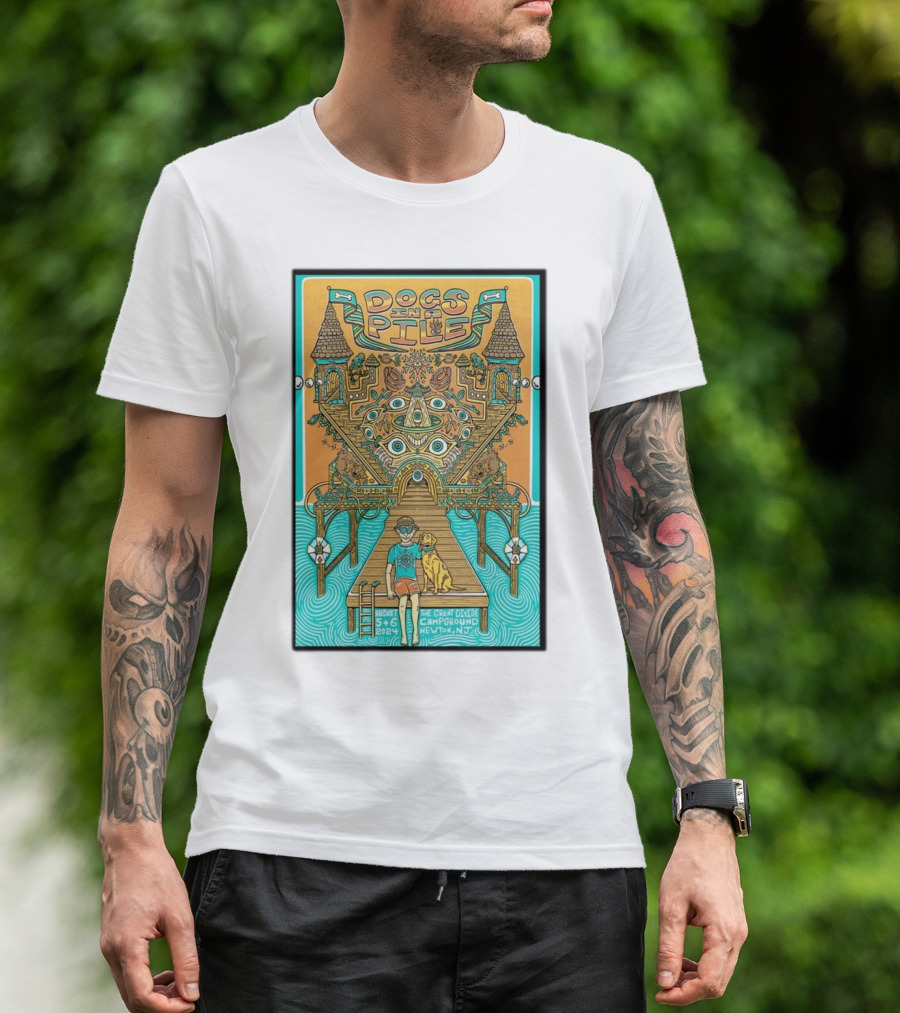 Dogs In A Pile August 5 And 6, 2024 The Great Divide Campground Newton NJ Colorful Abstract T-Shirt
