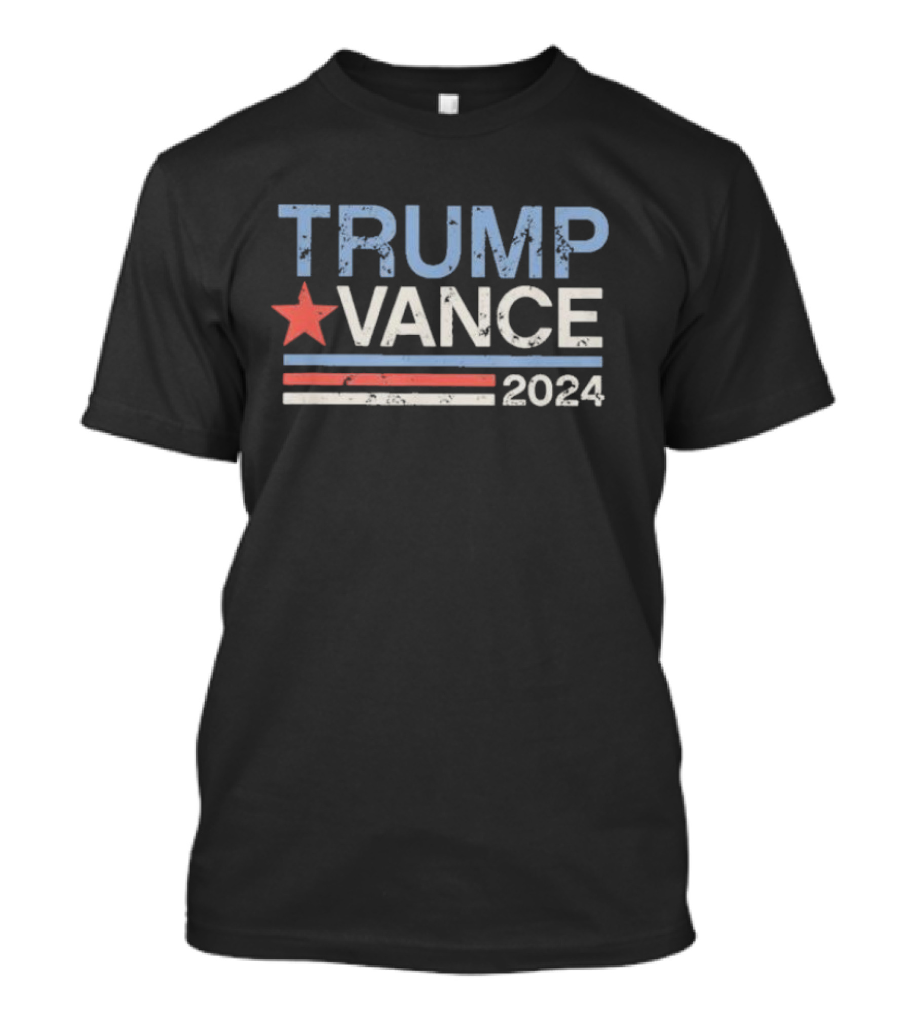 Trump Vance 2024 Presidential Campaign Red White Blue Star Stripes T-Shirt