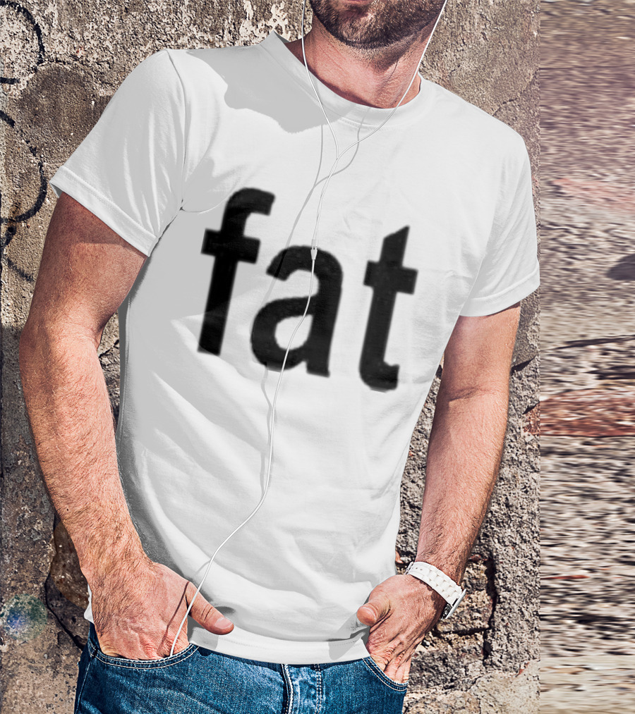 Dorkchop Fat Brat Minimalist Text Black T-Shirt