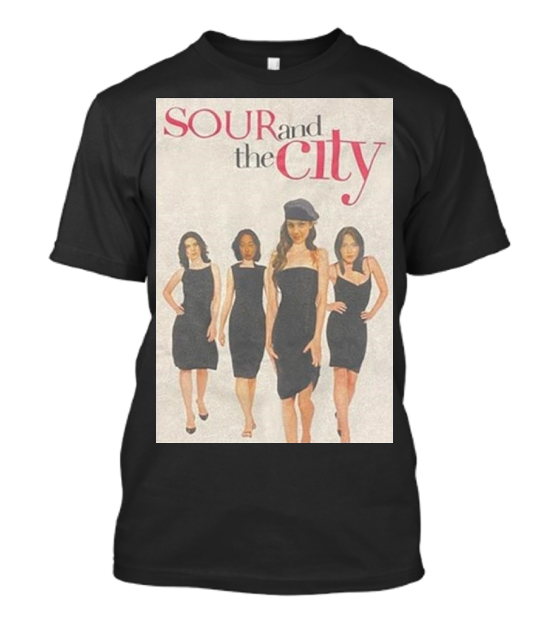 SOUR And The City Olivia Rodrigo Black Dress Quartet T-Shirt