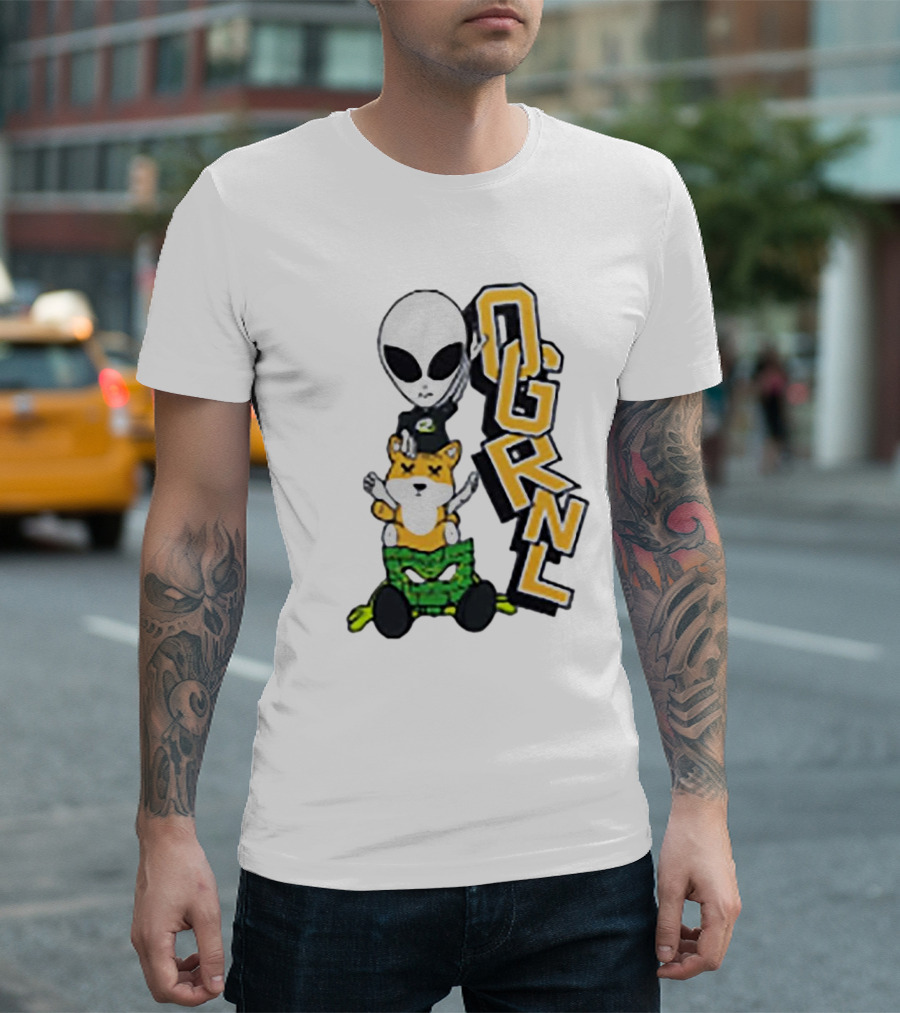 Rich And Lonely Alien With Bear OGRNL X Optic T-Shirt
