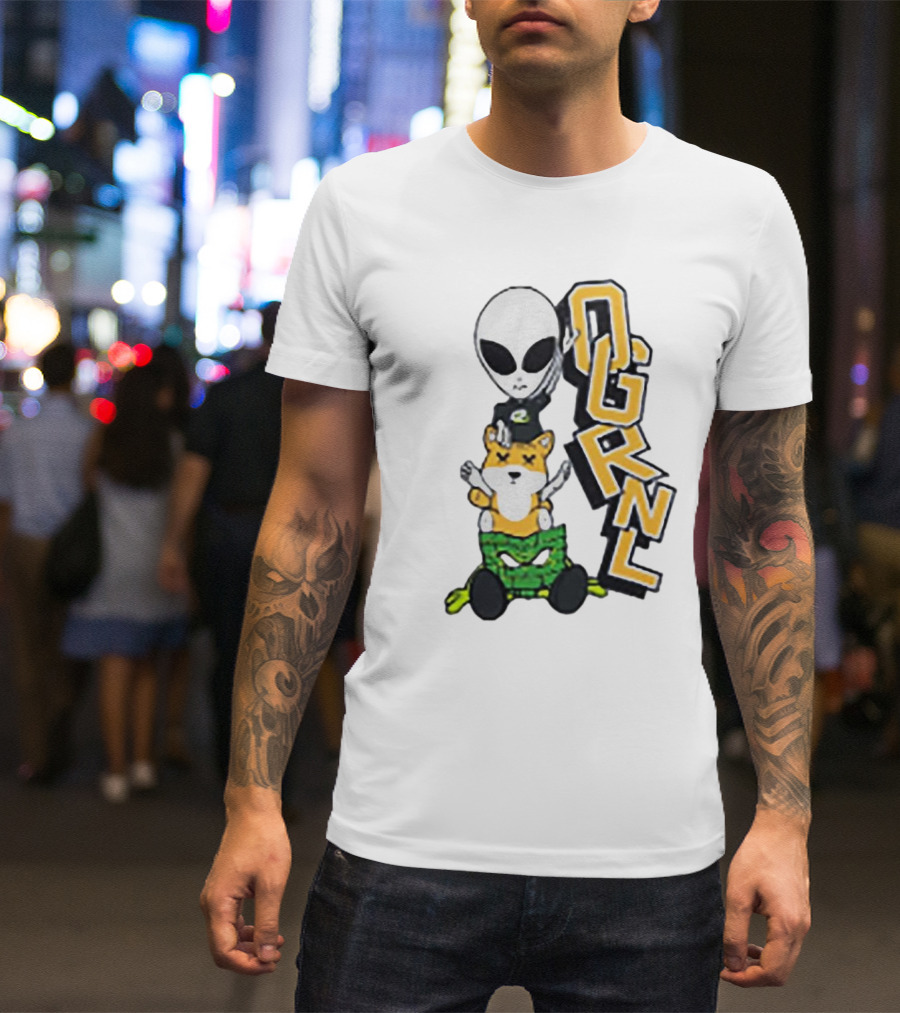 Rich And Lonely Alien With Bear OGRNL X Optic T-Shirt