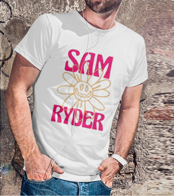 SAM RYDER Daisy Smiley Flower Pink Yellow T-Shirt