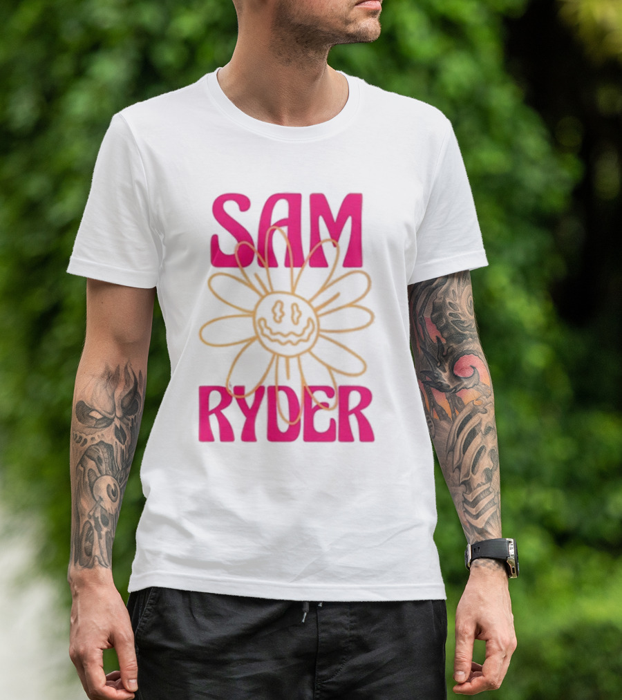 SAM RYDER Daisy Smiley Flower Pink Yellow T-Shirt