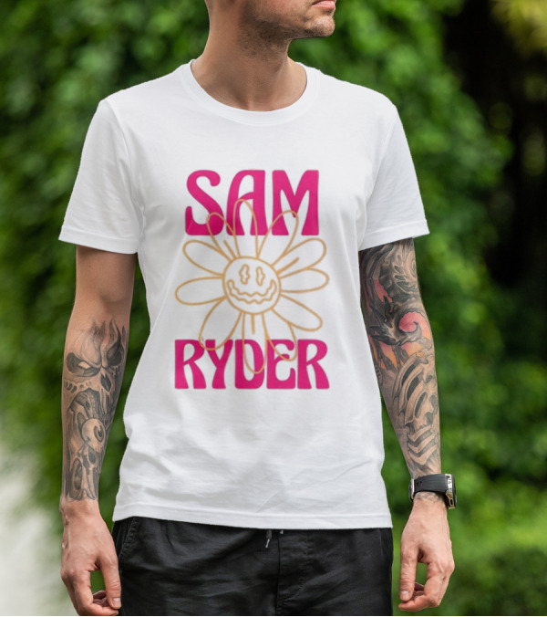 SAM RYDER Daisy Smiley Flower Pink Yellow T-Shirt