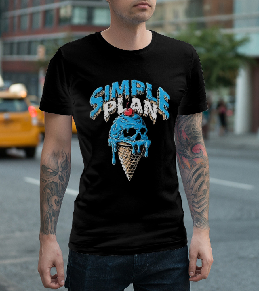 Simple Plan Skull Ice Cream North American Tour T-Shirt