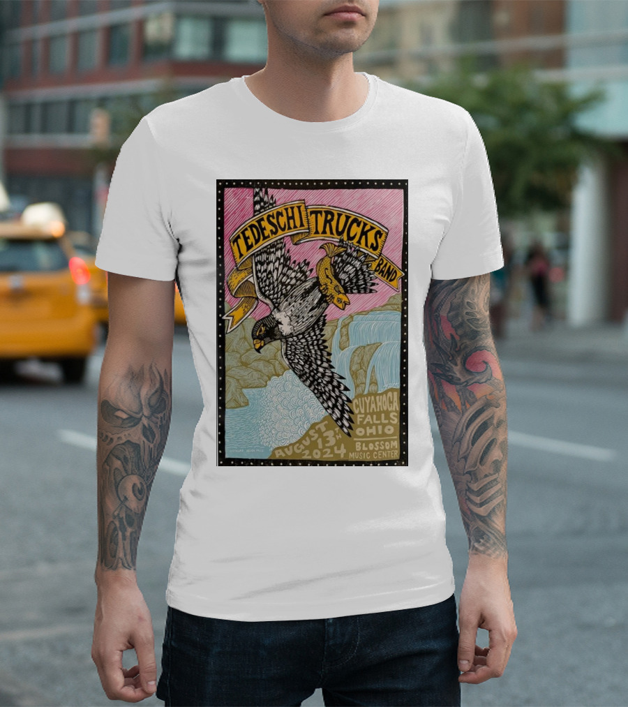 Tedeschi Trucks Band Aug 13 2024 Cuyahoga Falls OH Blossom Music Center Bird and Fish T-Shirt