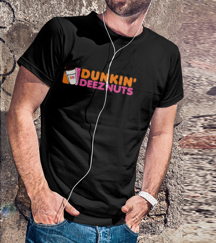 Dunkin Deeznuts Coffee Cup Logo Mockup T-Shirt