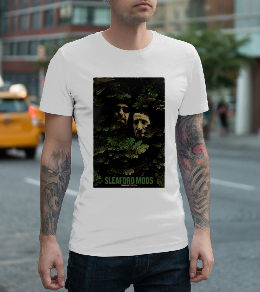 Sleaford Mods Green Man Festival 2024 Forest Faces T-Shirt