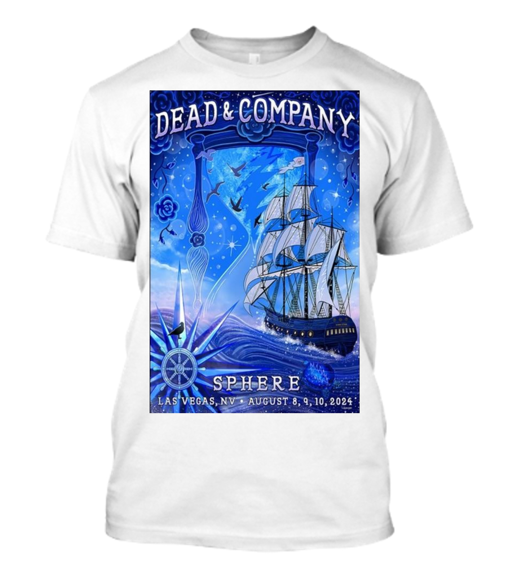 Dead And Company Ship Art Sphere Las Vegas NV August 8 9 10 T-Shirt