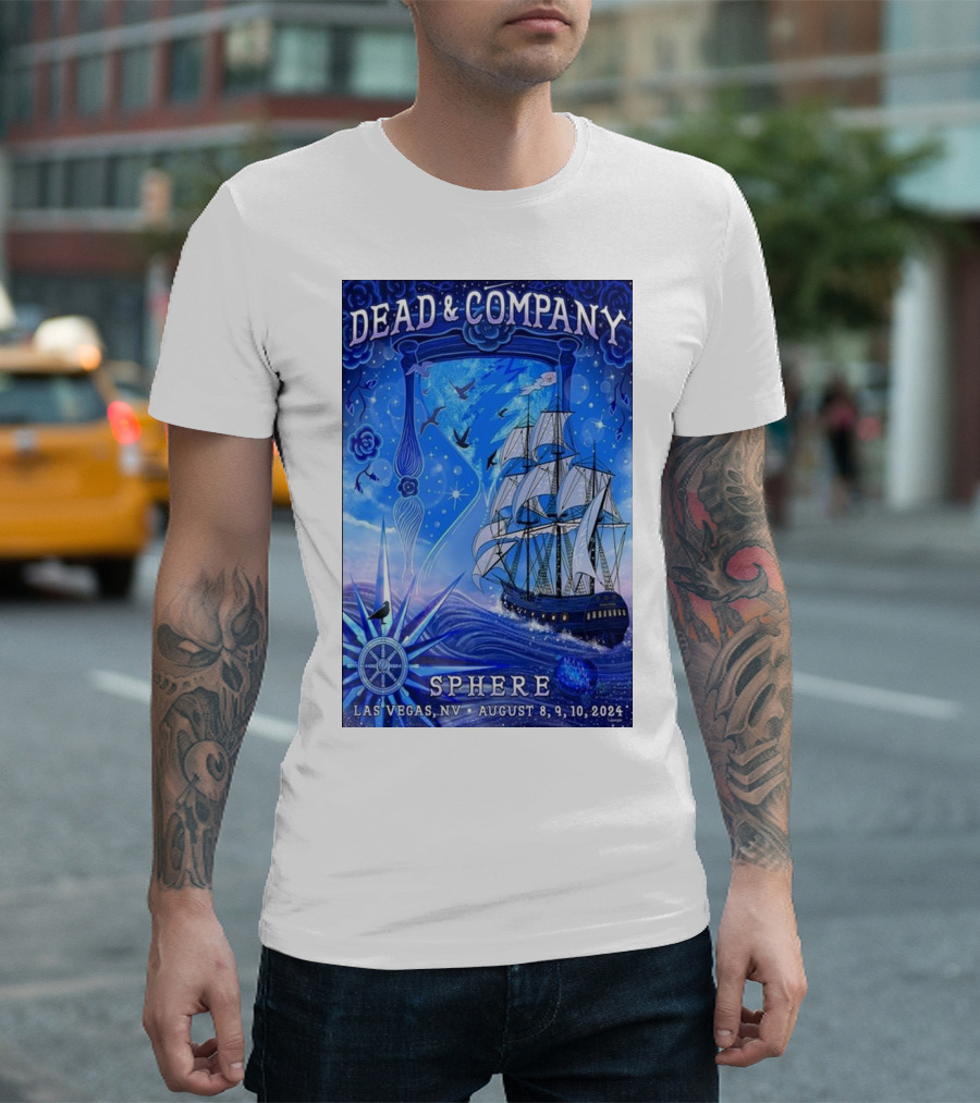 Dead And Company Ship Art Sphere Las Vegas NV August 8 9 10 T-Shirt