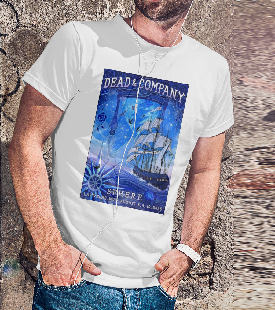 Dead And Company Ship Art Sphere Las Vegas NV August 8 9 10 T-Shirt