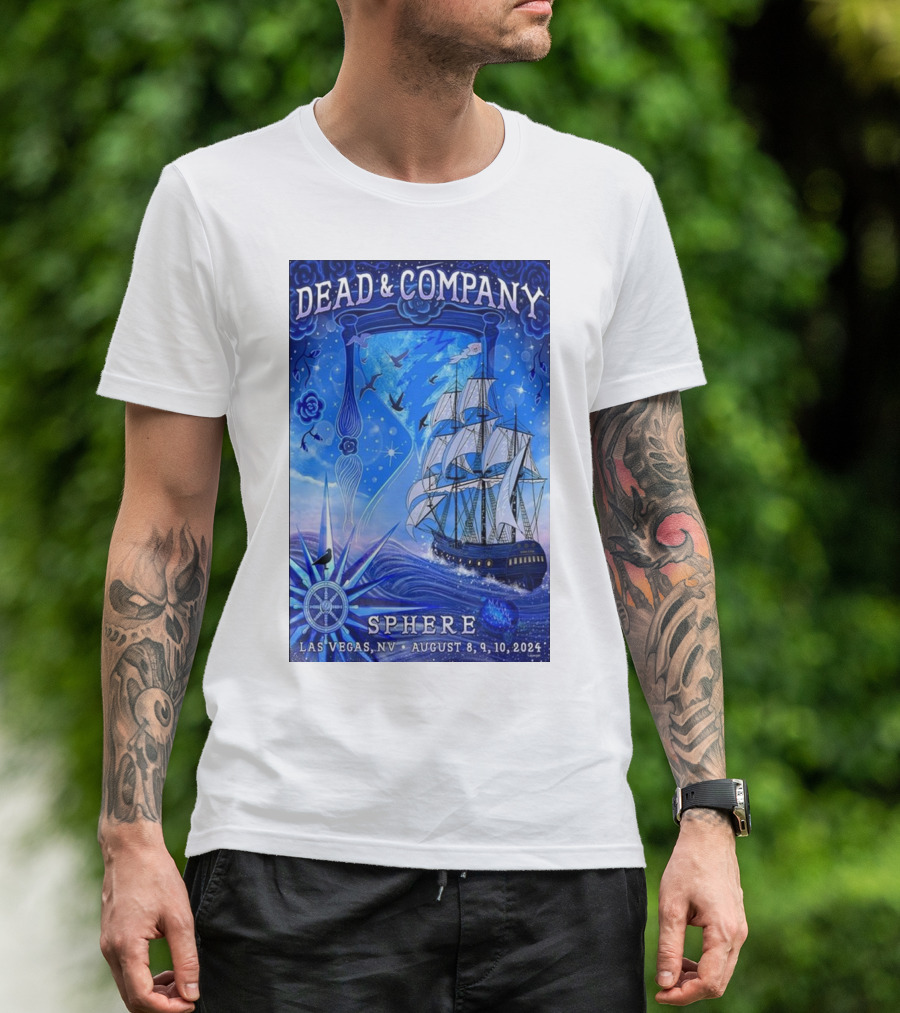 Dead And Company Ship Art Sphere Las Vegas NV August 8 9 10 T-Shirt