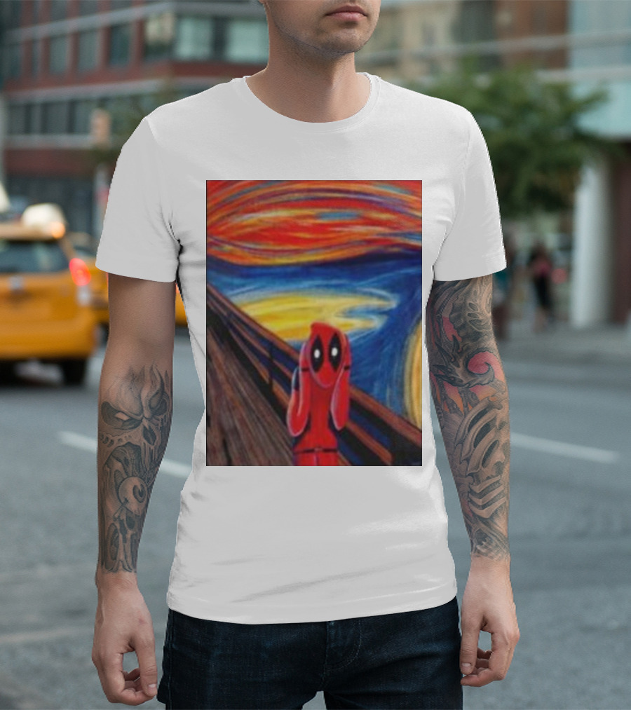 Deadpool The Scream Van Gogh Crossover T-Shirt