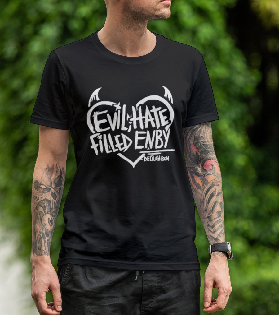 Evil Hate Filled Enby Delilah Bon Heart Wings T-Shirt