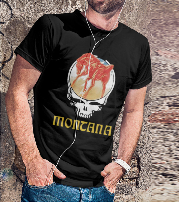 Montana United States Of Dead Horse Skull T-Shirt