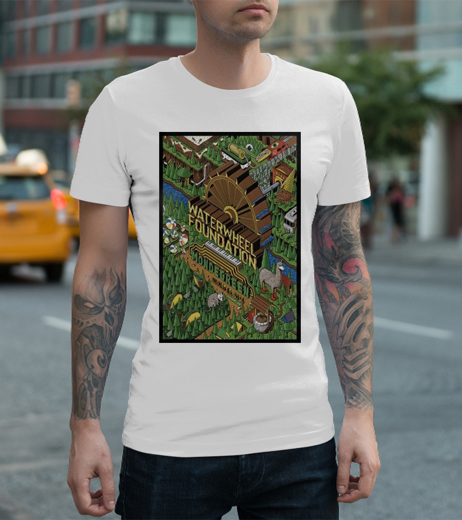 Waterwheel Foundation Mondegreen Phish at The Woodland Dover DE August 15 T-Shirt