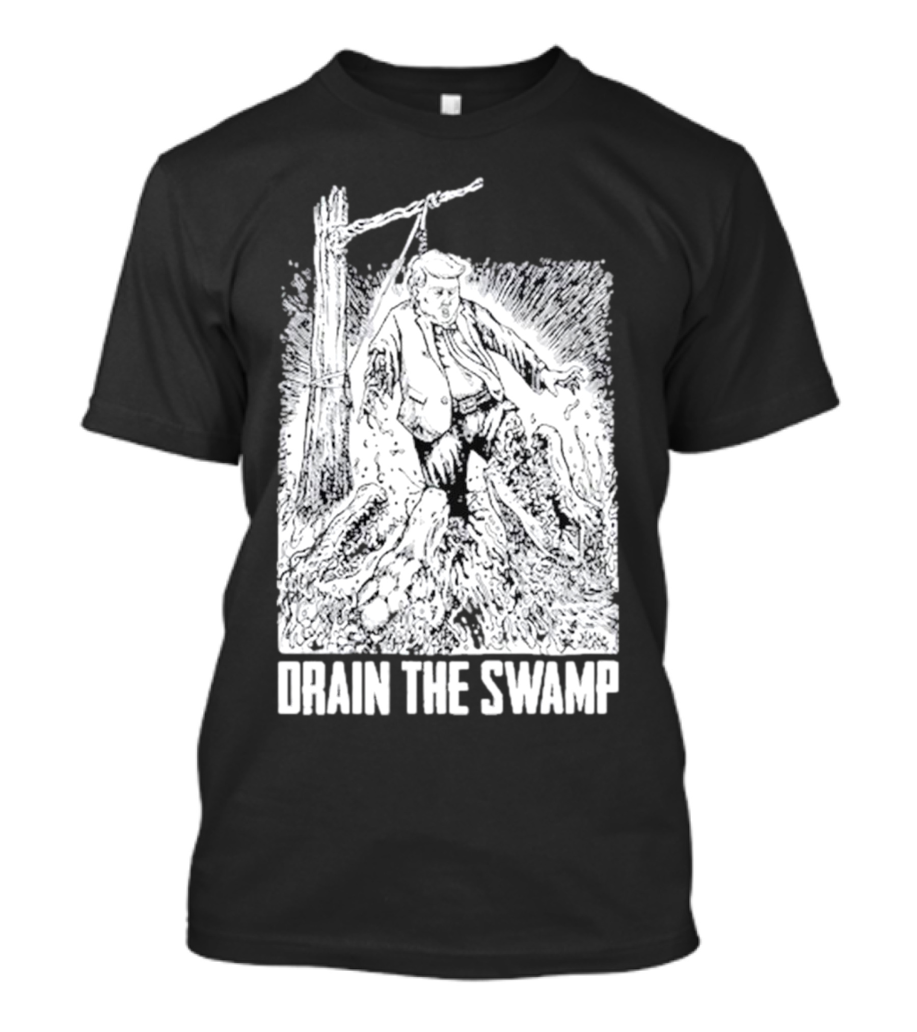 Punk With A Camera Drain The Swamp Trump Political Cartoon T-Shirt
