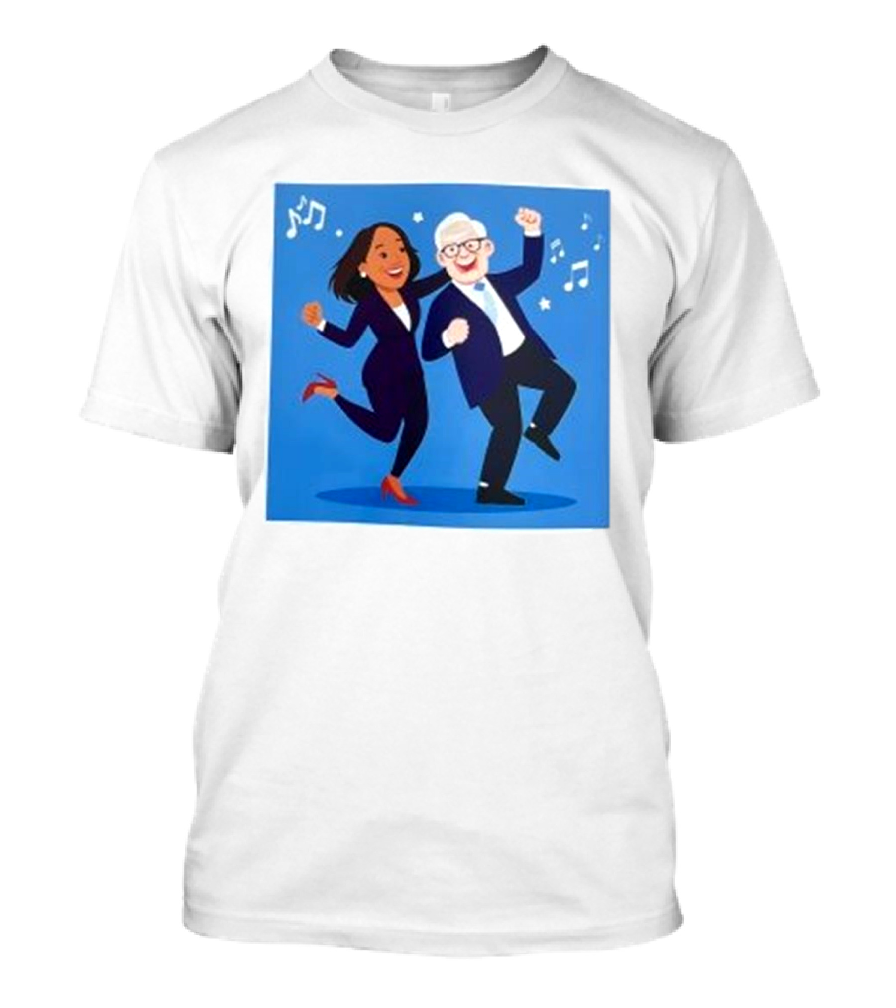 Tim Walz And Harris Vibrant Dancing Celebration With Music Notes T-Shirt