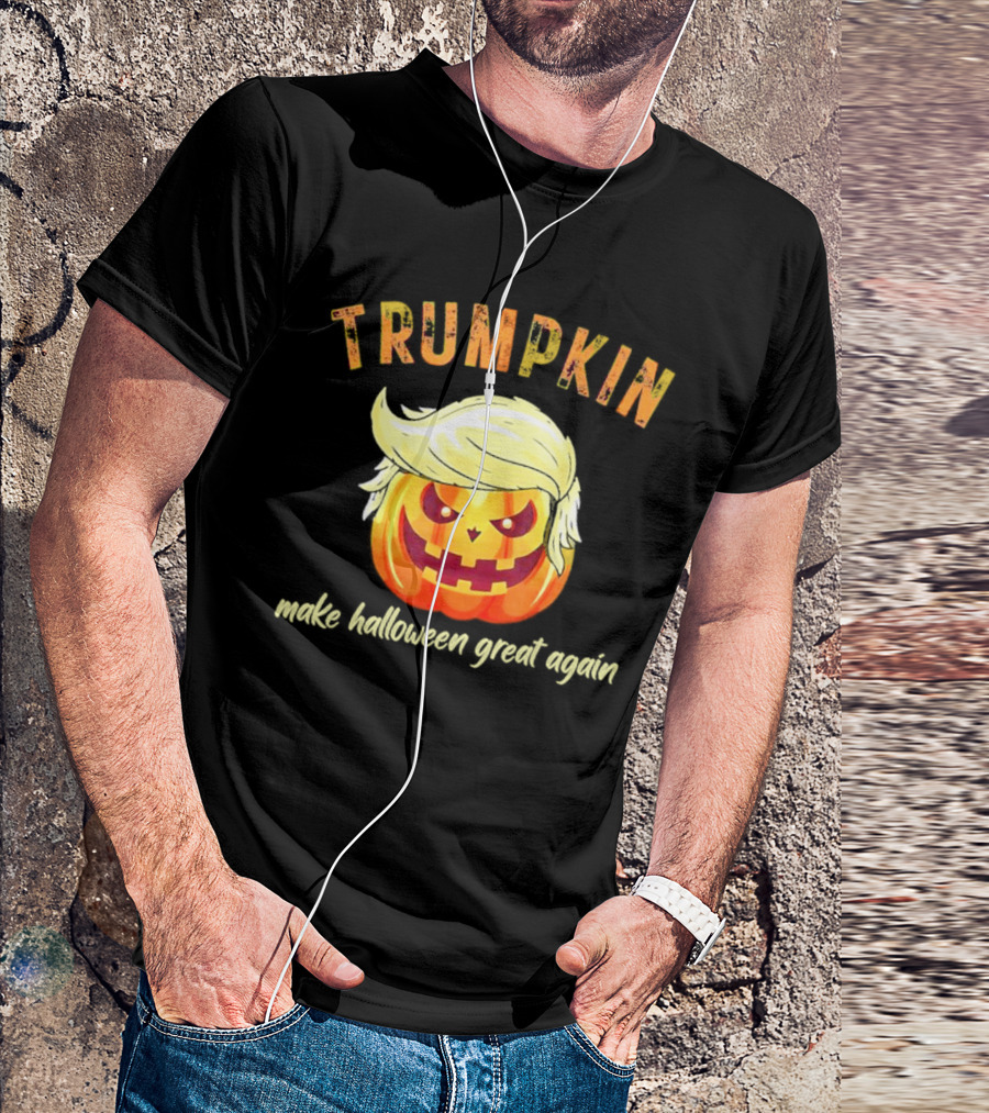Trumpkin Make Halloween Great Again Pumpkin With Blonde Hair T-Shirt