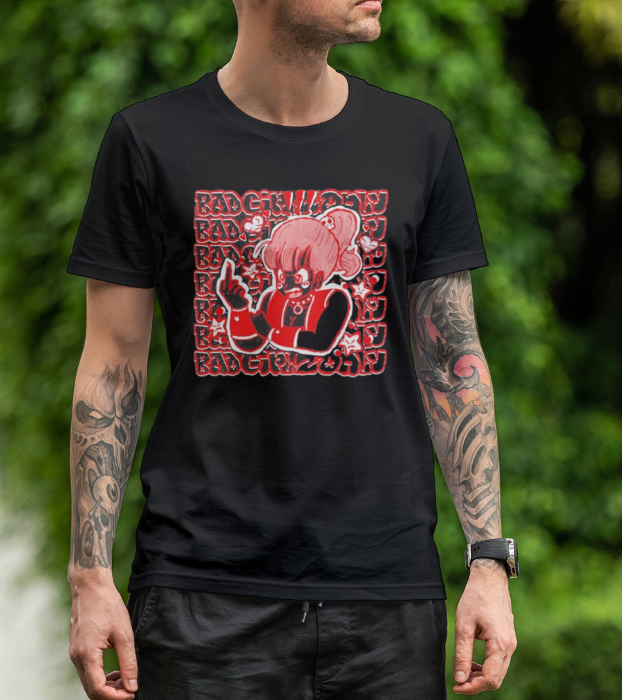 Bad Girlz 2024 Retro Style Anime Character Middle Finger T-Shirt