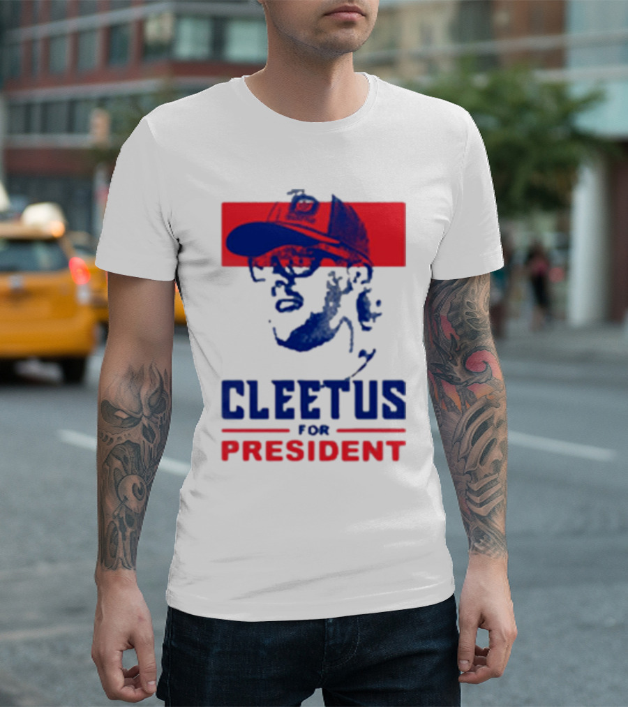 Cleetus for President America Red Blue Image T-Shirt
